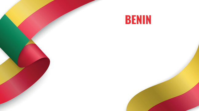 Benin Flag Ribbon Celebration Banner Design - Powered by Adobe