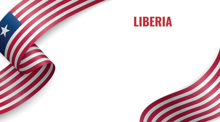 Liberia Flag Ribbon Celebration Banner Design