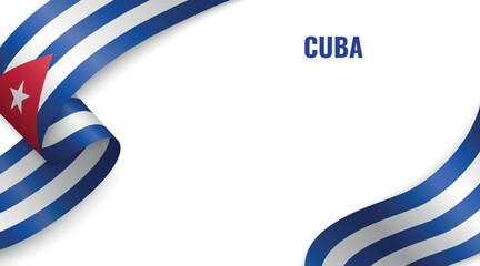Cuba Flag Ribbon Celebration Banner Design