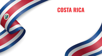 Costa Rica Flag Ribbon Celebration Banner Design