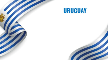 Uruguay Flag Ribbon Celebration Banner Design