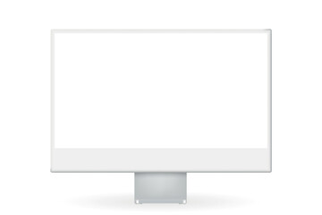 This mockup features a stylish clay computer monitor with a blank screen, ideal for displaying website designs, digital artwork, or app interfaces. The simple, minimalist design provides a neutral bac