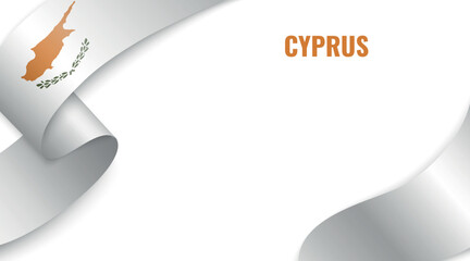 Cyprus Flag Ribbon Celebration Banner Design