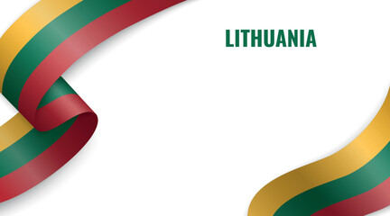 Lithuania Flag Ribbon Celebration Banner Design
