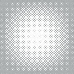 Abstract halftone background with circular dot pattern forming a smooth radial gradient. Clean geometric composition with monochrome tones, suitable for modern visual communication