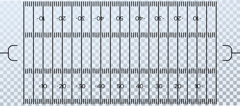 Top view American football field markings with accurate lines, yard lines, and zones on transparent background. Clean sports layout suitable for diagrams, infographics, coaching, broadcasts, and tacti