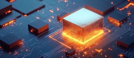 Glowing Artificial Intelligence Processor on Digital Circuit Board for Data Processing