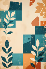 Mid- Century Modern Botanical Collage mid-century modern