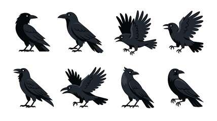 Fototapeta premium eagle silhouettes set