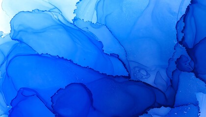 Abstract blue ink washes
