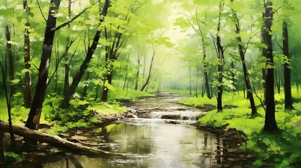 Obraz premium A serene forest scene 