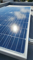 Renewable energy with solar panel in bright sunlight