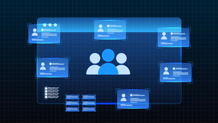 Human resource management system with digital employee data network and business team collaboration interface.