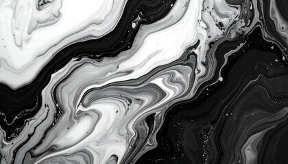 Abstract grayscale fluid art