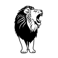 Fototapeta premium Roaring Lion Graphic Design with Bold Mane vector illustration
