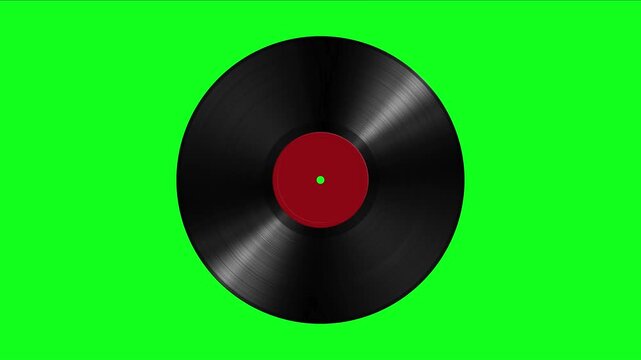 Vinyl Record Spinning Animation Green Screen Loop