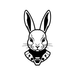 Fototapeta premium Rabbit wearing knight armor vector illustration