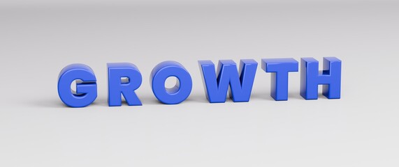GROWTH 3D concept for innovation, startup business scaling and modern technology