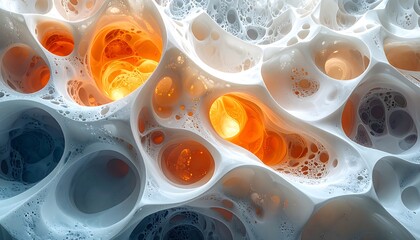 Abstract cellular structure, light and shade