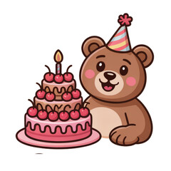 teddy bear with cake