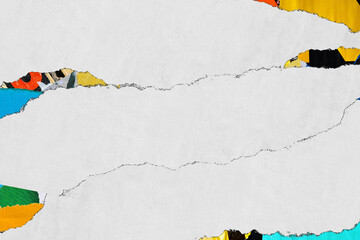 Posters old colorful ripped torn grunge backgrounds creased crumpled paper backdrop surface placard empty space for text