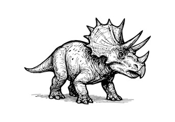 Triceratops hand drawn simple sketch vector illustration © Shutoda