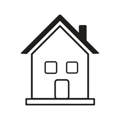Fototapeta premium home icon for websites and apps. house symbol. Flat real estate sign. Main page pictogram in filled, thin line, outline and stroke style. Isolated illustration.