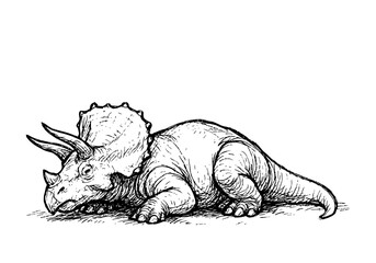 Triceratops hand drawn simple sketch vector illustration © Shutoda