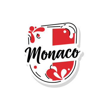 Elegant monaco logo design with abstract red and black accents for branding
