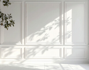 White Wall Texture with Tree Shadows