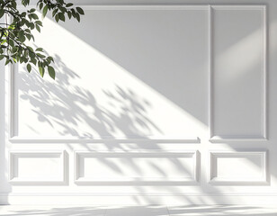 White Wall Texture with Tree Shadows