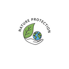Nature protection concept with hand holding globe and leaf