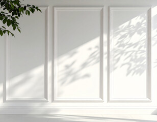 White Wall Texture with Tree Shadows