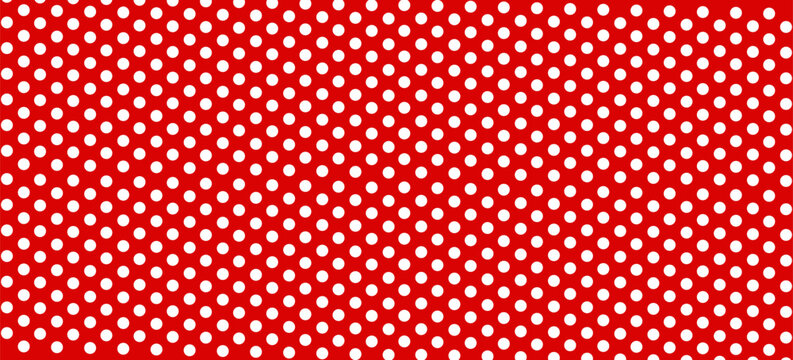 Vintage polka dots white and red pattern, colorful background - vector abstract background