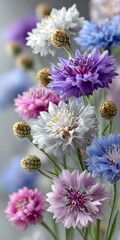 Obraz premium Vibrant Pastel Meadow Filled with Colorful Spring Flowers Creating a Serene and Joyful Atmosphere