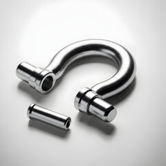Shiny metal pipe fittings for industrial use