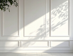 White Wall Texture with Tree Shadows