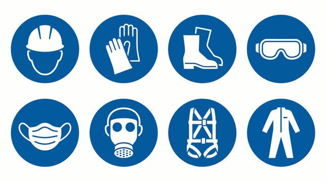 PPE Safety Signs &ndash; Mandatory Protective Equipment Icons for Industrial Use