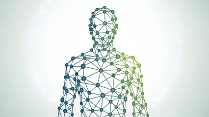 Network Connections: Human Network Mesh Illustration on White