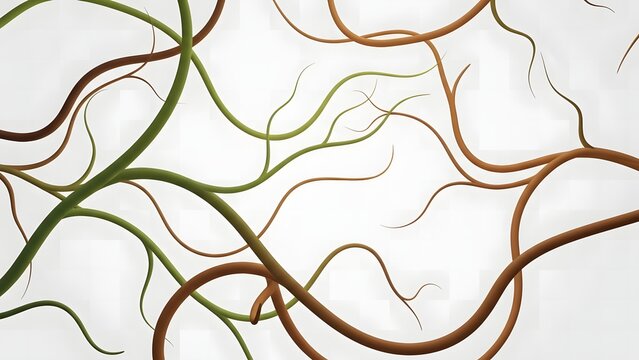 Network Connections: Intertwined Neural Pathways Abstract Background - Powered by Adobe