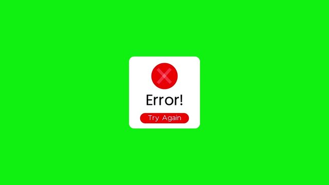 error alert notification popup floating up and down ui animation.