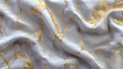 Soft White Fabric with Golden Accents.