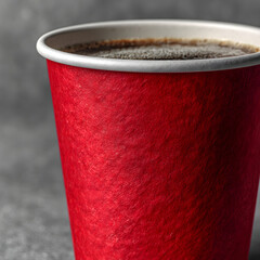 Red Paper Cup Against White Background