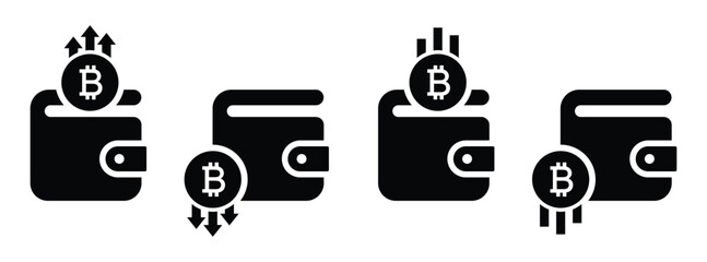 Bitcoin wallet currency icon, vector illustration
