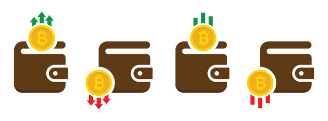 Bitcoin wallet currency icon, vector illustration