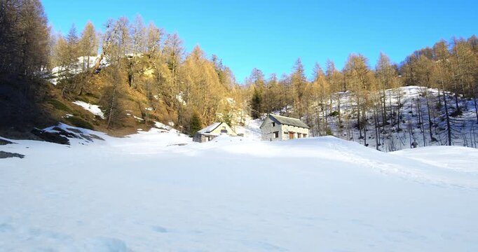 Winter landscape on the Devero Alps in Italy