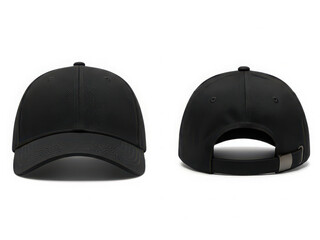 Black baseball cap front and back view