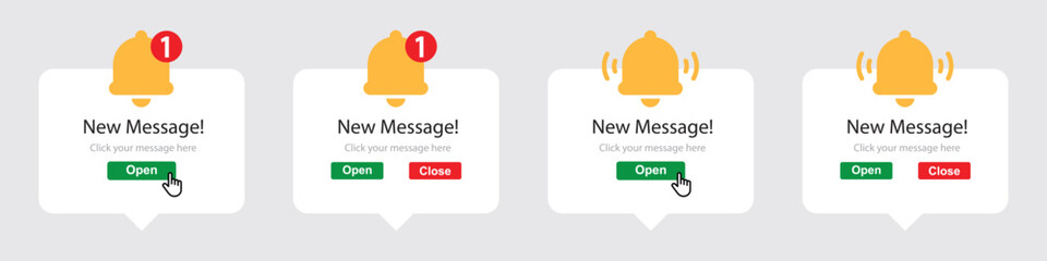 New message notification icon, vector illustration