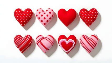 Happy valentine's day cookies decorated with red and pink icing hearts