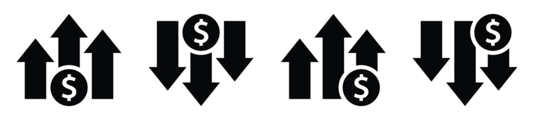 Money graph currency icon, vector illustration